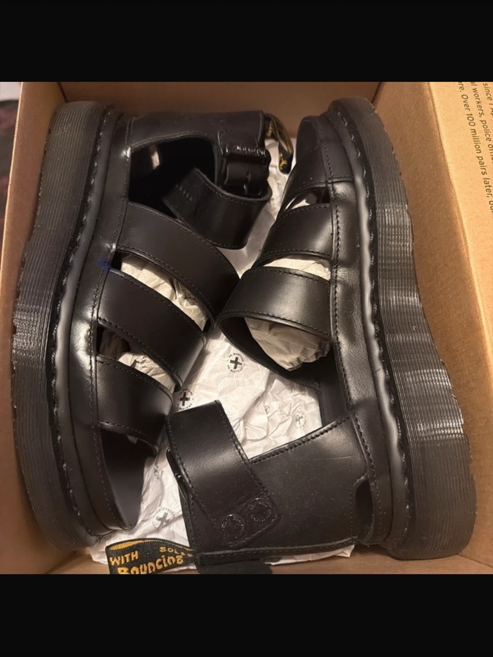 New! Dr. Martens CLARISSA II LEATHER STRAP SANDALS - 38 (US 7/7.5) - Picture 3 of 8